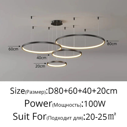 DecorBites™ Modern Black Pendant Light for Living Room - Dimmable