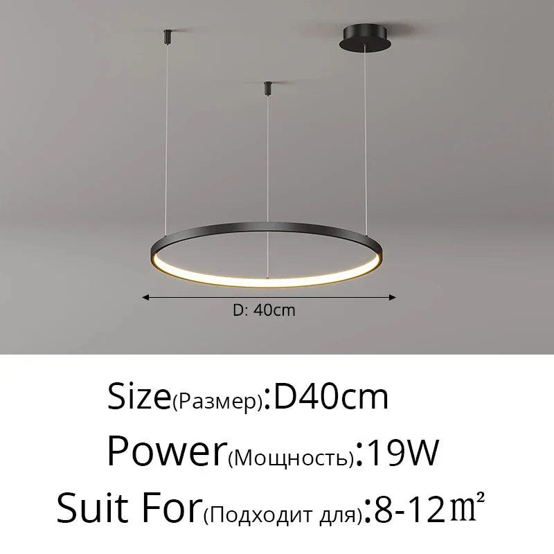 DecorBites™ Modern Black Pendant Light for Living Room - Dimmable