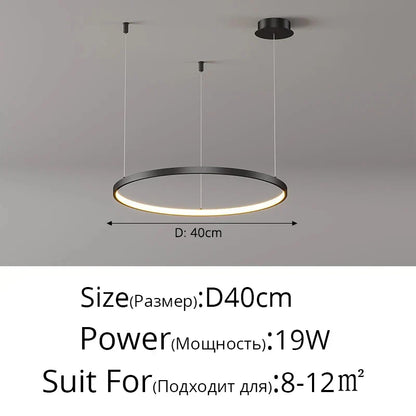 DecorBites™ Modern Black Pendant Light for Living Room - Dimmable