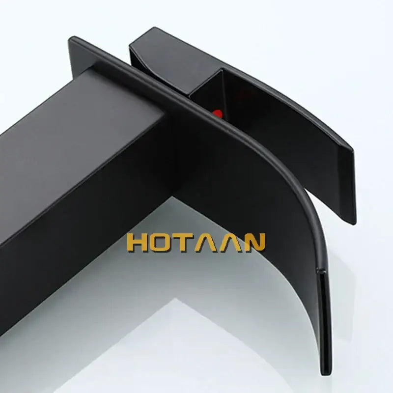 Modern black plated brass waterfall basin tap bathroom mixer