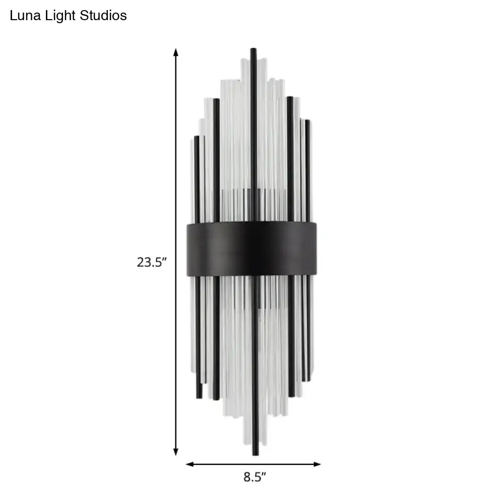 Modern black prism crystal wall light living room sconce