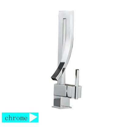Modern black quartz waterfall basin faucet single handle mixer tap bathroom