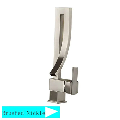 Modern black quartz waterfall basin faucet single handle mixer tap bathroom