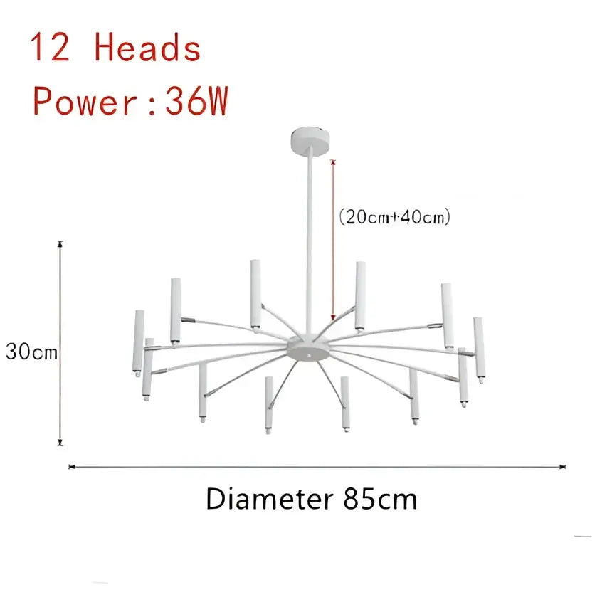 Modern black radial led ceiling pendant lamp for living room
