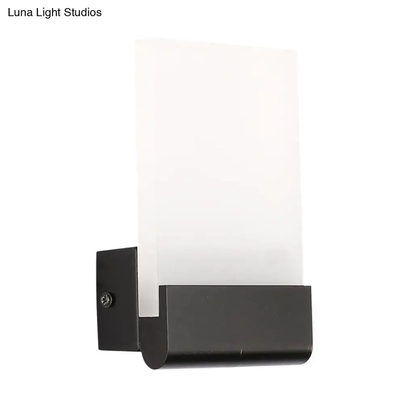 Modern black rectangle led wall sconce bedroom light bulb included