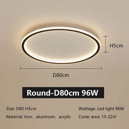 Modern black rectangular led ceiling lamp living room dimmable light