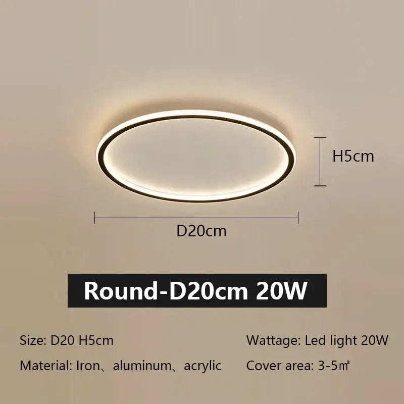 Modern black rectangular led ceiling lamp living room dimmable light