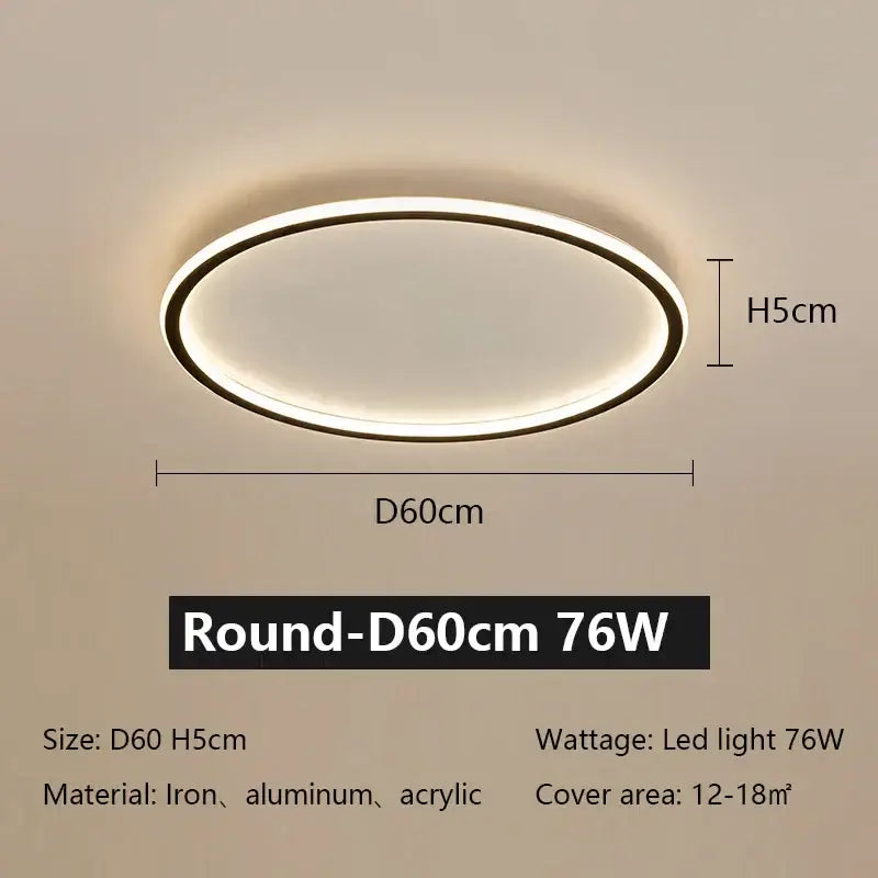 Modern black rectangular led ceiling lamp living room dimmable light