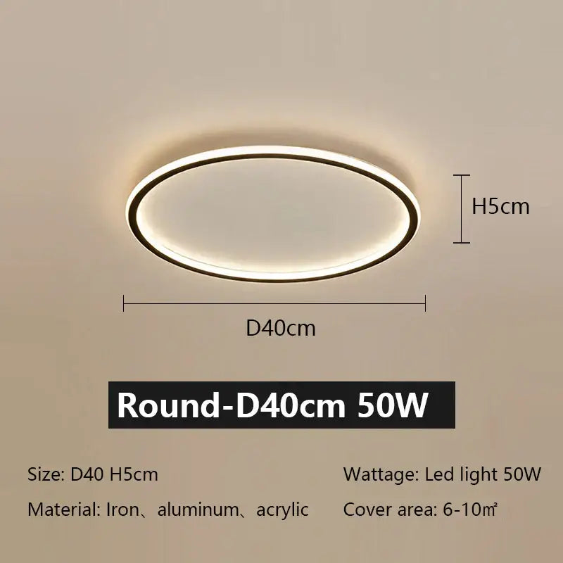 Modern black rectangular led ceiling lamp living room dimmable light