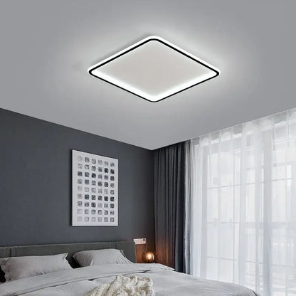 Modern black rectangular led ceiling lamp living room dimmable light