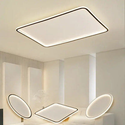 Modern black rectangular led ceiling lamp living room dimmable light
