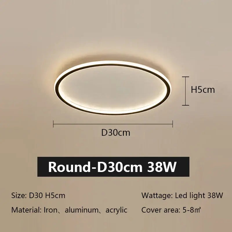 Modern black rectangular led ceiling lamp living room dimmable light
