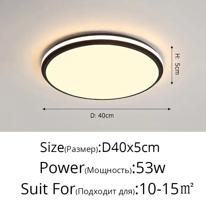 Modern black rectangular led ceiling lamps for living room