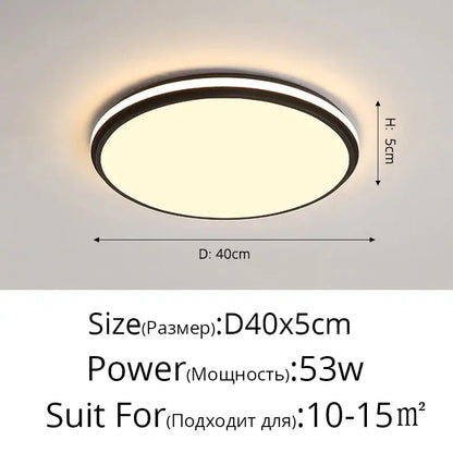 Modern black rectangular led ceiling lamps for living room