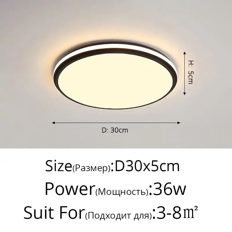 Modern black rectangular led ceiling lamps for living room