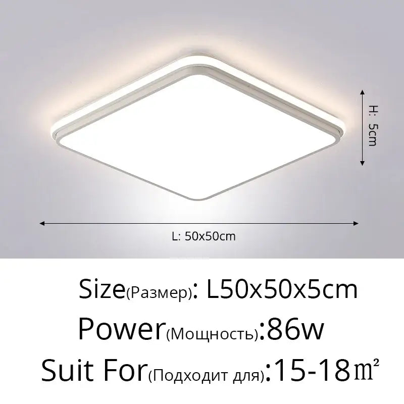 Modern black rectangular led ceiling lamps for living room