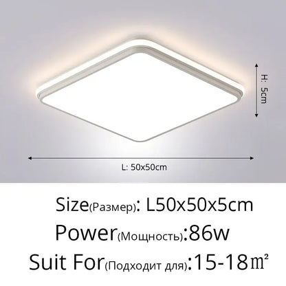 Modern black rectangular led ceiling lamps for living room