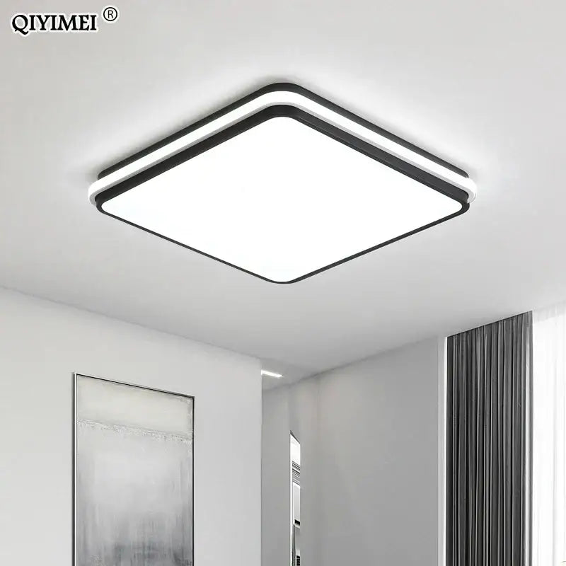 Modern black rectangular led ceiling lamps for living room