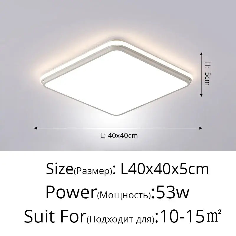Modern black rectangular led ceiling lamps for living room