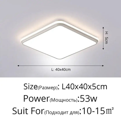 Modern black rectangular led ceiling lamps for living room