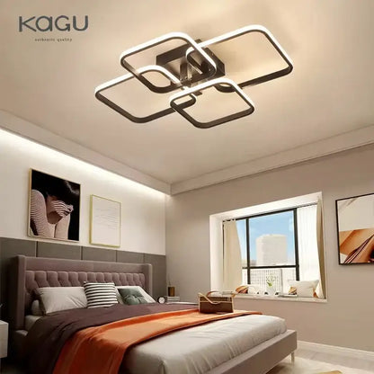 Modern black rectangular led ceiling light living room fixture