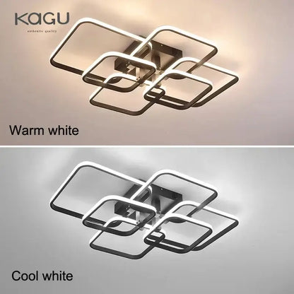 Modern black rectangular led ceiling light living room fixture