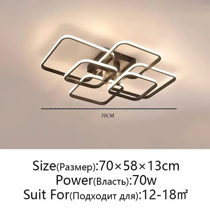 Modern black rectangular led ceiling light living room fixture