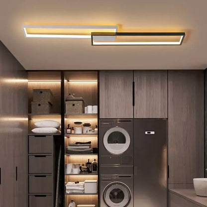 Modern black rectangular led ceiling light living room fixture