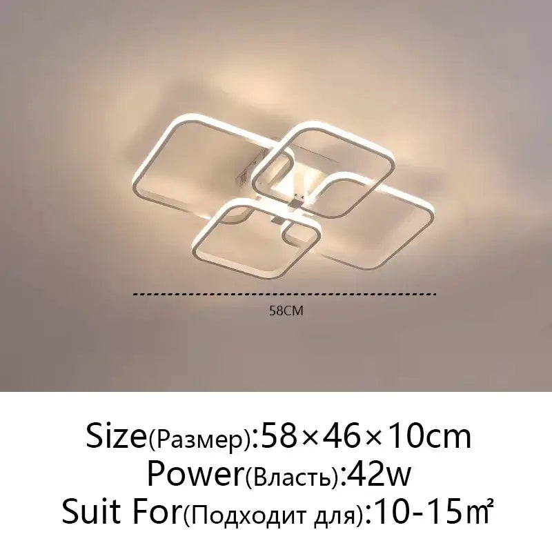 Modern black rectangular led ceiling light living room fixture