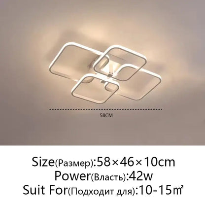 Modern black rectangular led ceiling light living room fixture