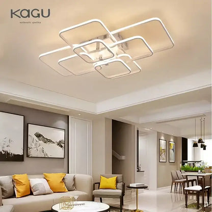 Modern black rectangular led ceiling light living room fixture