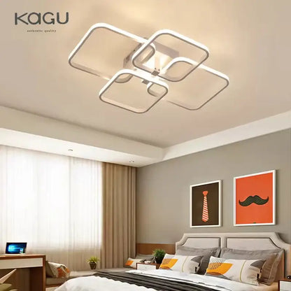 Modern black rectangular led ceiling light living room fixture