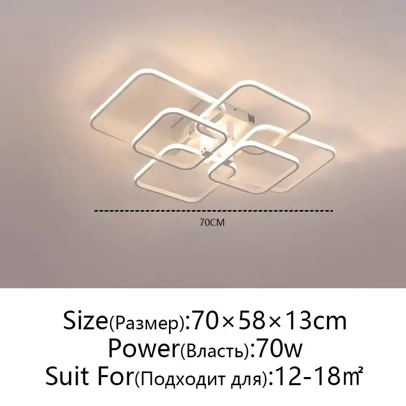 Modern black rectangular led ceiling light living room fixture