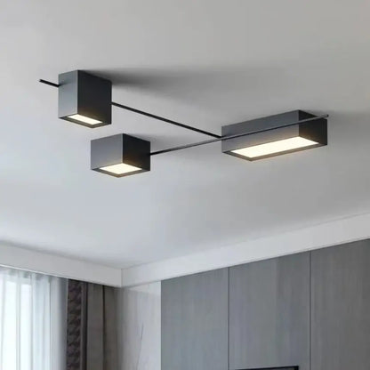 Modern black rectangular led ceiling lights for living room decoration