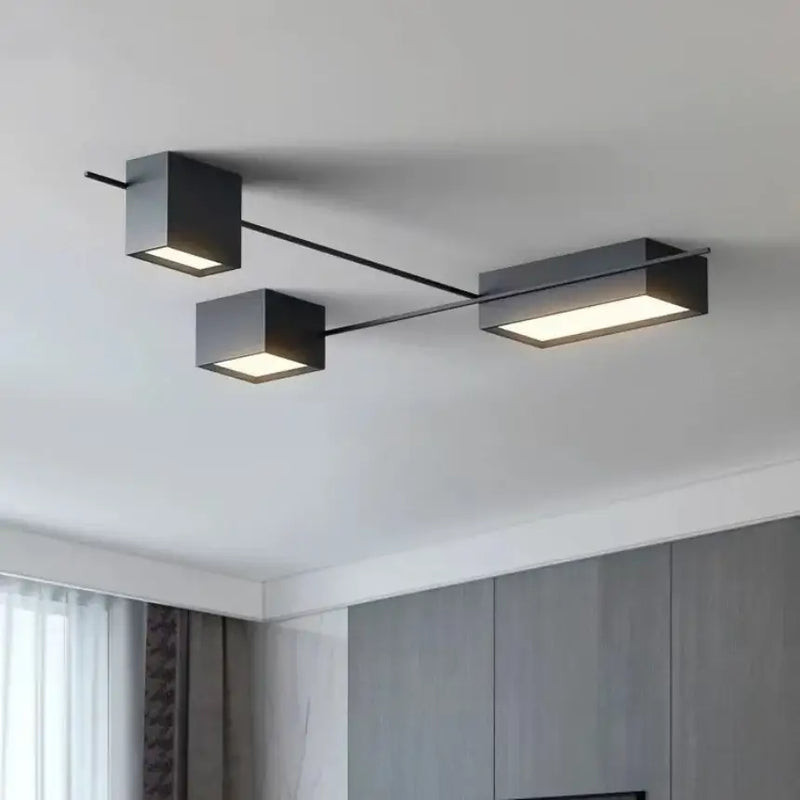 Modern black rectangular led ceiling lights for living room decoration