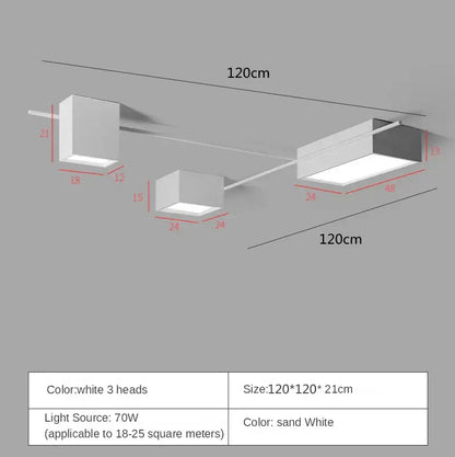 Modern black rectangular led ceiling lights for living room decoration