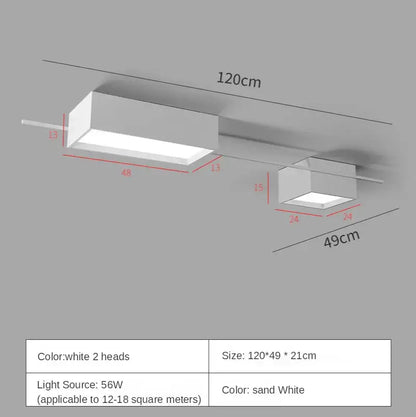 Modern black rectangular led ceiling lights for living room decoration