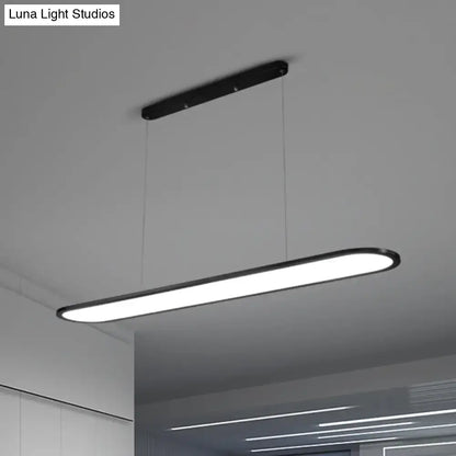 Modern black rectangular led island lamp kitchen pendant light