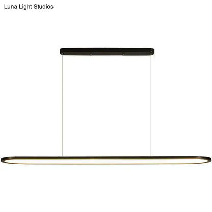 Modern black rectangular led island lamp kitchen pendant light
