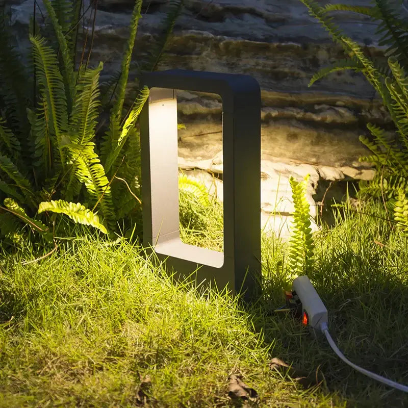 Modern black rectangular led lawn light garden landscape lamp