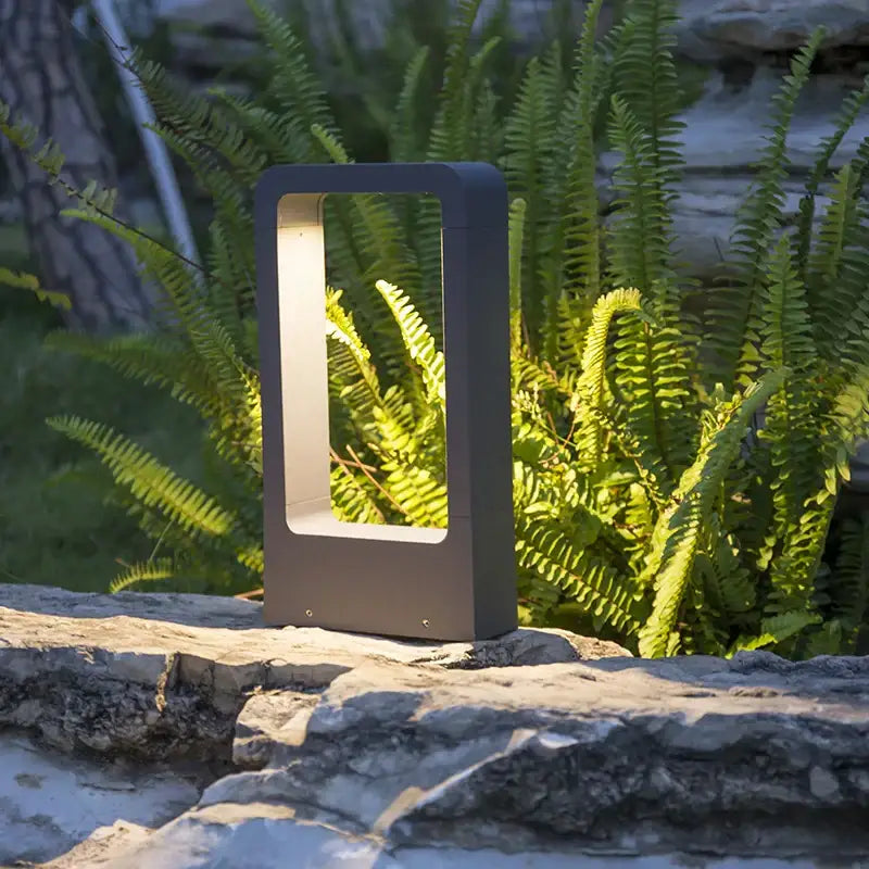 Modern black rectangular led lawn light garden landscape lamp