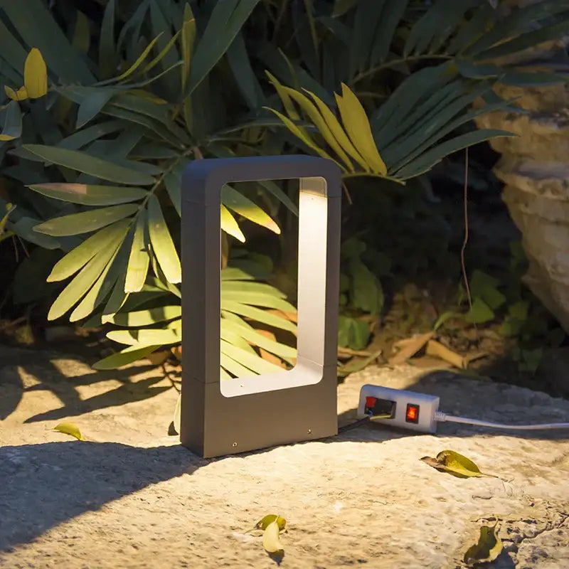 Modern black rectangular led lawn light garden landscape lamp