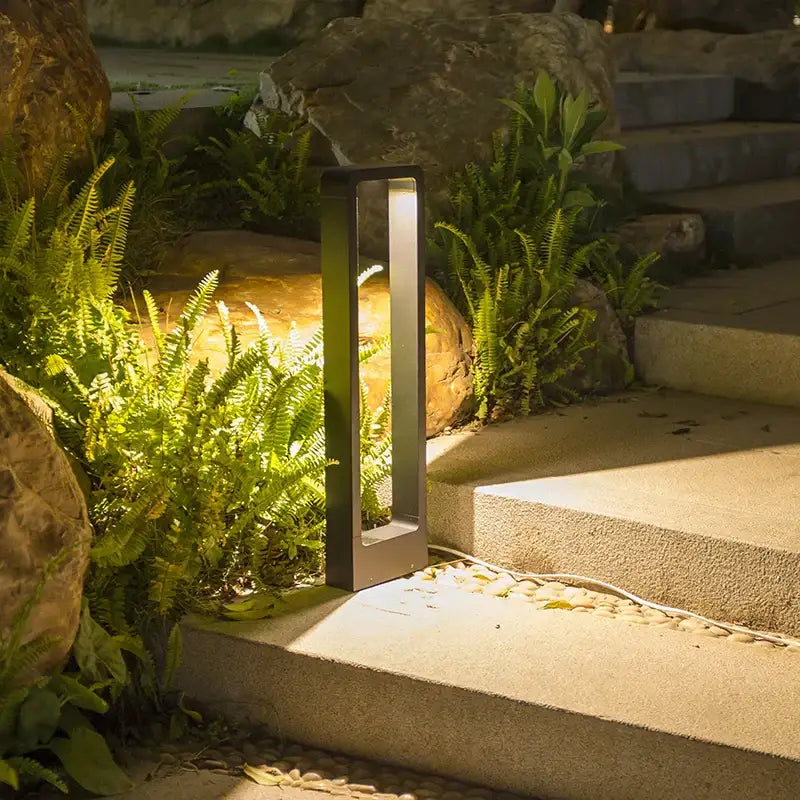 Modern black rectangular led lawn light garden landscape lamp