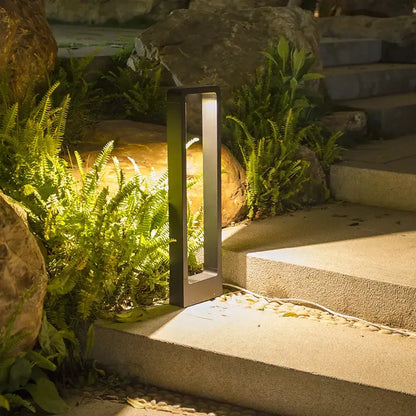 Modern black rectangular led lawn light garden landscape lamp