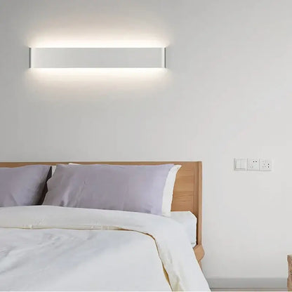 Modern black rectangular led wall lamp for bedroom warm glow