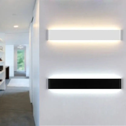 Modern black rectangular led wall lamp for bedroom warm glow