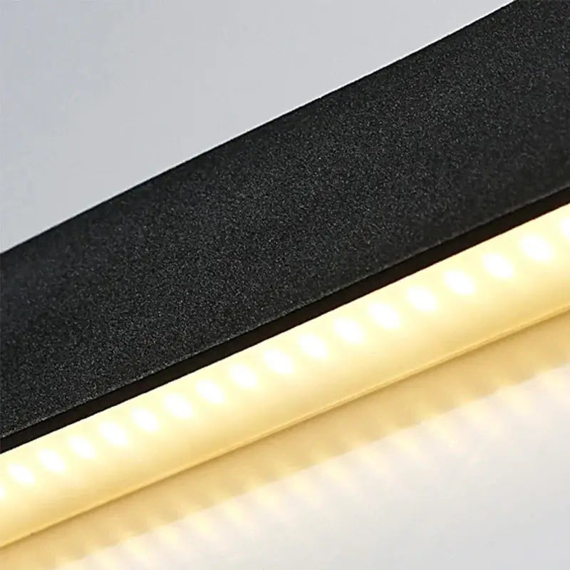Modern black rectangular led wall lamp for bedroom warm glow