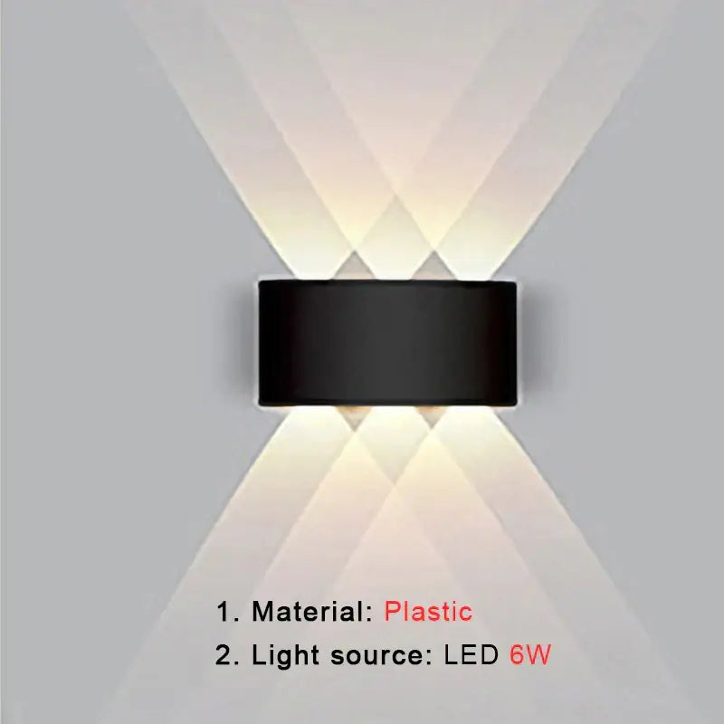 Modern black rectangular led wall lamp living room ambient light
