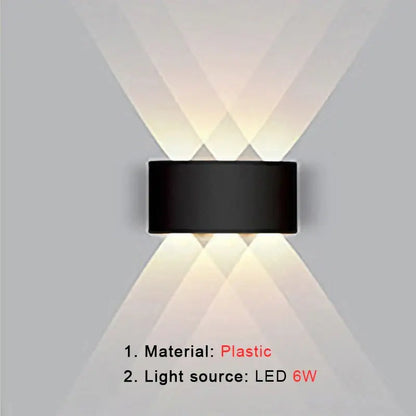 Modern black rectangular led wall lamp living room ambient light
