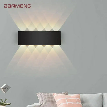 Modern black rectangular led wall lamp living room ambient light